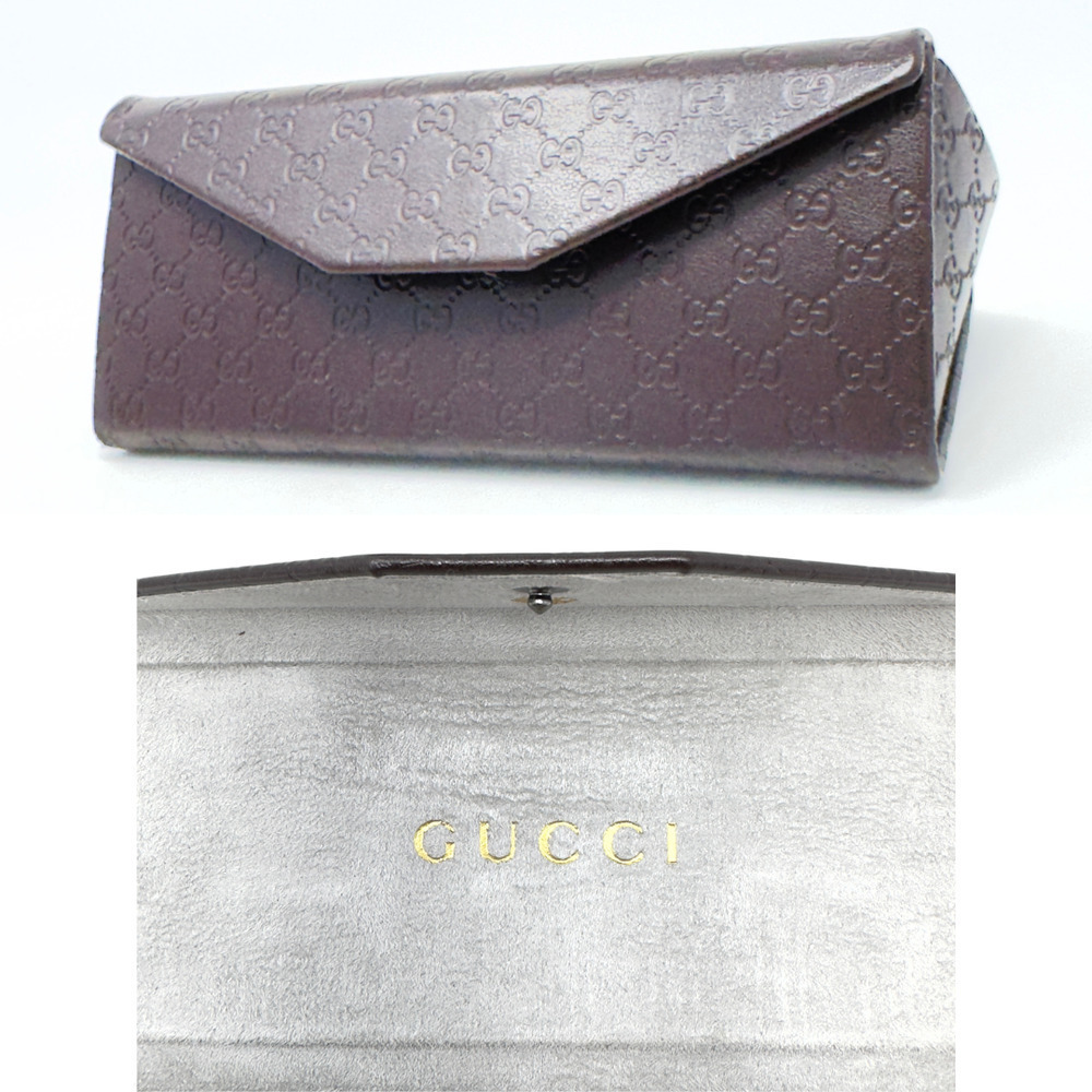 Gucci Sunglasses GG Logo Interlocking Gold‎ Tone Gray Marble Oversize Cat-Eye - Picture 7 of 8